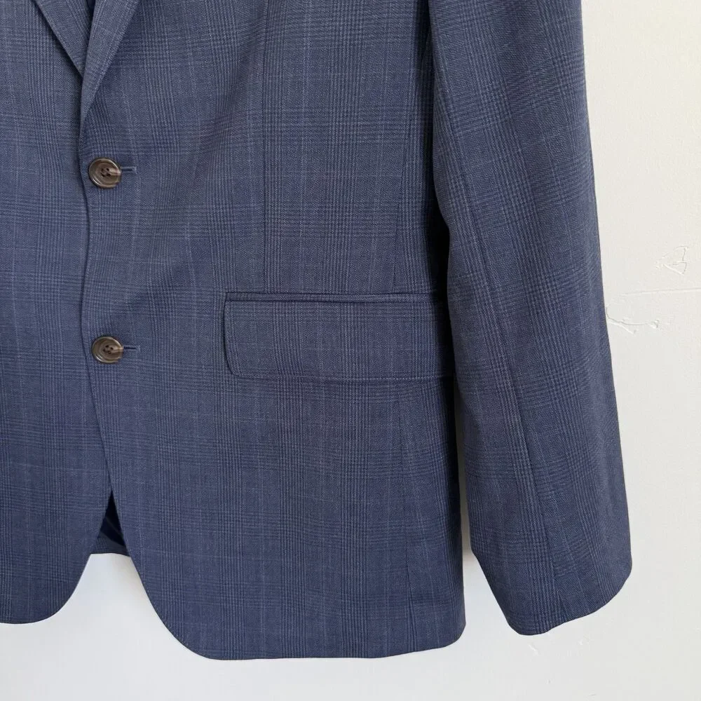 Bonobos Slim Fit Plaid Blazer Mens 38R Wool Suit Jacket Sport Coat